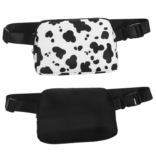 ANDRESLAD 2stücke Fanny Packs Für Männer Und Frauen Modische Sling Bags Praktische Gürteltaschen Für Reisen Sport Und Freizeit Mit Einzigartigem Kuhmuster Und Eleganter von ANDRESLAD