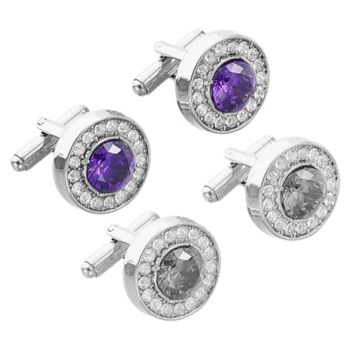 ANDRESLAD 2Paare Runde Manschettenknöpfe für Herren Stilvolle Accessoires für Hemden Hochzeiten und Formelle Anlässe mit Hochwertiger Verarbeitung und Einfacher Handhabung von ANDRESLAD