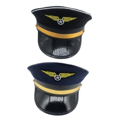 ANDRESLAD 2St Flugzeugpilotenmütze halloween costumes costume de halloween Pilotenhut zum Verkleiden Fascinator-Basis schirmmützen Deckel Flugbegleiterin Kostüm Pilotenhut für Halloween von ANDRESLAD