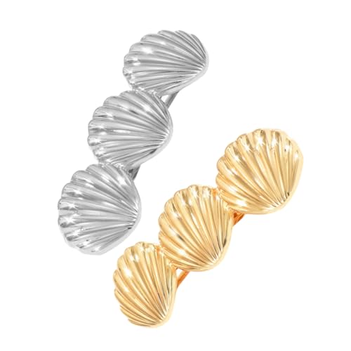 ANDRESLAD Modische Haarspangen Aus Metall in Muschelform 2er-pack Damen-französisch Für Dickes Haar Haarspangen Haarspangen Für Frauen von ANDRESLAD