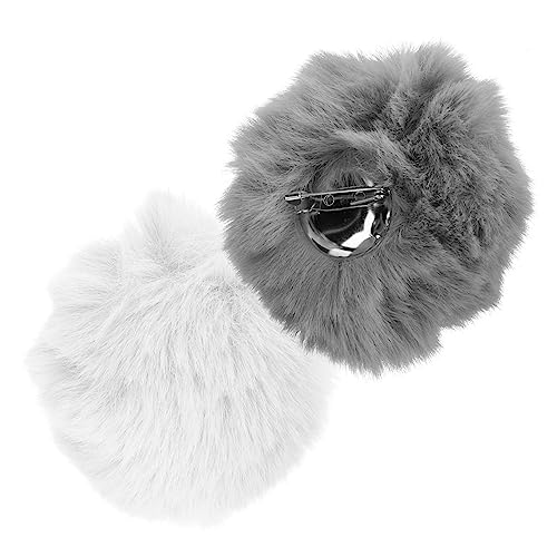 ANDRESLAD 2stücke Plüsch Kaninchenschwanz Kostümzubehör Für Erwachsene Und Flauschiger Bunny Tail Für Osterfeiern Und Maskeraden Weißer Und Grauer Pom Pom von ANDRESLAD