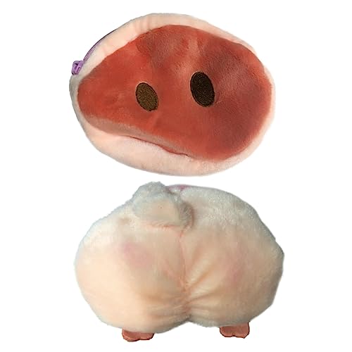 ANDRESLAD 2stücke Plüsch Geldbörse Im Cartoon Design Münzbörse Mit Reißverschluss Für Frauen Und Mädchen Schweinchen Nase Schweinchen Po Für Kosmetik Und Kleingeld von ANDRESLAD