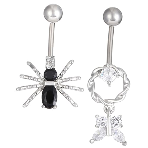 2Stücke Bauchnabelpiercing für Damen Bauchschmuck Chirurgenstahl für Strand Geburtstagsgeschenke Besondere Anlässe von ANDRESLAD