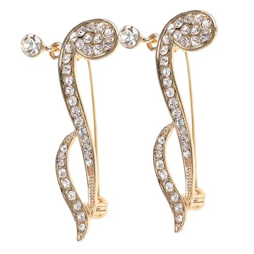 ANDRESLAD 2stücke Schmuck Mit Musiknoten Anstecknadeln Mit Musikmotiven Musikbrosche Aus Zinklegierung Mit Strasssteinen Broschen Für Damen Und Herren Broschen Für Hüte Und Kleidung Musiksch von ANDRESLAD