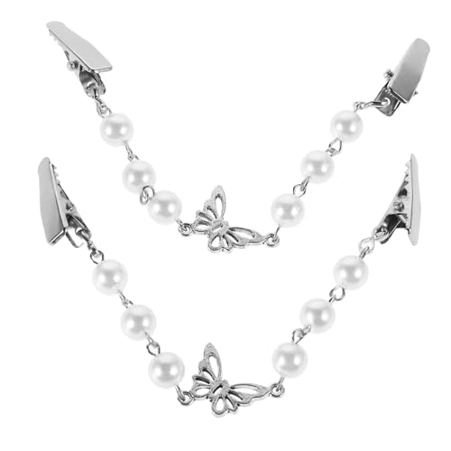 ANDRESLAD 2Stücke Vintage Imitation Perlen Schmetterling Clip für Pullover und Schals Elegantes Modeaccessoire Langlebiger für Damenbekleidung Verleiht Jedem von ANDRESLAD