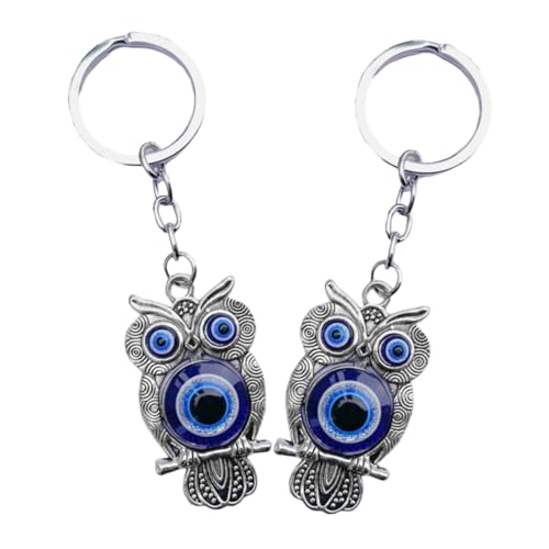 ANDRESLAD 2stücke Katzenaugen Schlüsselanhänger Dekorative Eule Für Taschen Stilvolle Und Langlebige Schlüsselbund-Dekoration von ANDRESLAD