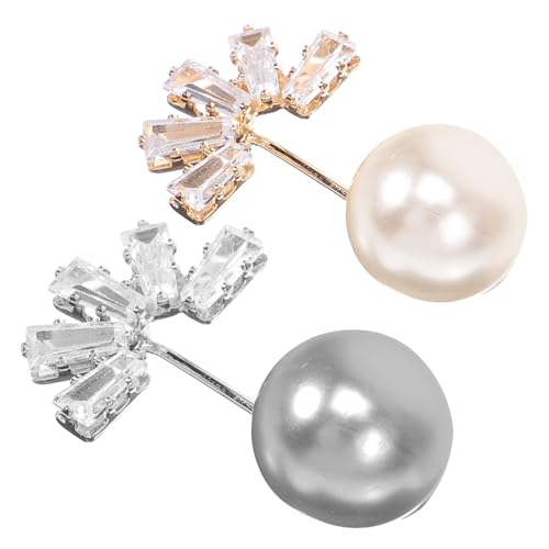 ANDRESLAD 2er Set Perlen Brosche Für Damen Dekorative Anstecknadeln Für Kleidung Hüte Und Schals Pin Und Ideal Als Accessoire Für Blusen Und Cardigans von ANDRESLAD