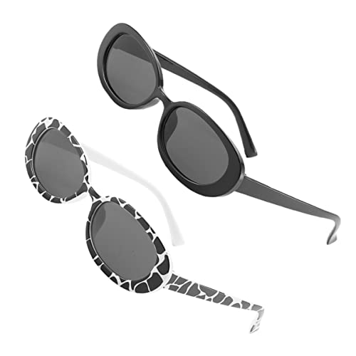 ANDRESLAD Modische Ovale Brille 2 Stück Damen Party Sonne Sonnenbrille Unisex Stil von ANDRESLAD