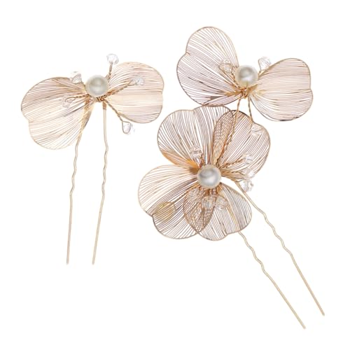 ANDRESLAD 2stücke U-förmige Haarklammern Für Bräute Mit Strass Hochzeitsfrisur Haaraccessoires Für Damen Handgefertigte Haarspangen Für Besondere Anlässe von ANDRESLAD