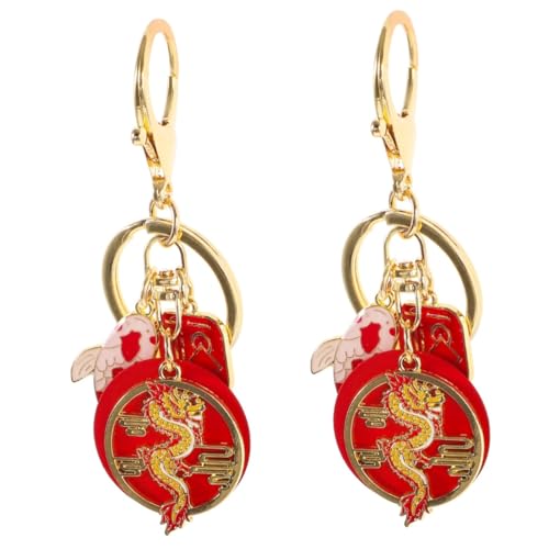 ANDRESLAD 2st Jahr des Drachen-schlüsselanhängers Hängender Drachenjahr-schlüsselanhänger Hängender Schlüsselanhänger Japanischer Schlüsselanhänger Feng-Shui-schlüsselhalter Metall Colorful von ANDRESLAD