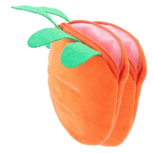 ANDRESLAD 2stücke Karotten-münzportemonnaie Reißverschluss Süßes Design Für Lippenstift Und Kleingeld Für Damen Beim Einkaufen Oder Reisen von ANDRESLAD