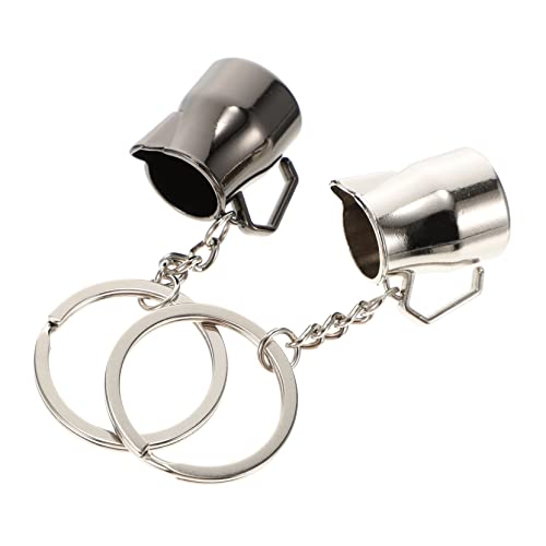 ANDRESLAD Schlüsselanhänger Kaffeemaschine Set Zinklegierung Metall Schlüsselanhänger Dekorativer von ANDRESLAD