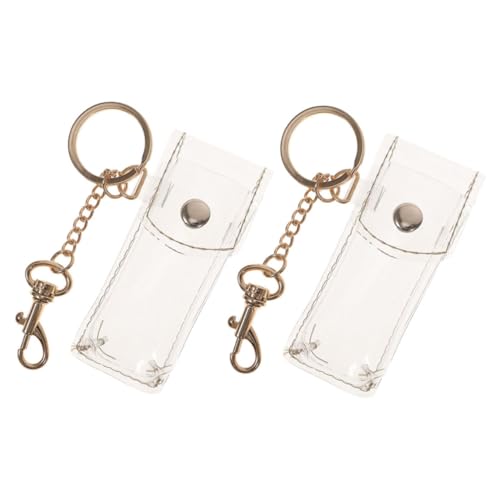 ANDRESLAD 2stücke Lippenstift Schlüsselanhänger Transparenter Lip Balm Schutz Für Handtaschen Praktischer Lippenstift Organizer Mit Schlüsselring von ANDRESLAD