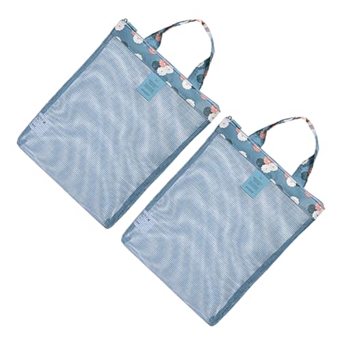 ANDRESLAD 2stücke Mesh Strandtasche Sommer Strandtaschen Strandbadetasche Mesh-Einkaufstasche Aufbewahrungstasche Kleinigkeiten Badeanzug Sammeln Lagerung Tasche Handtücher Wasserflaschen von ANDRESLAD