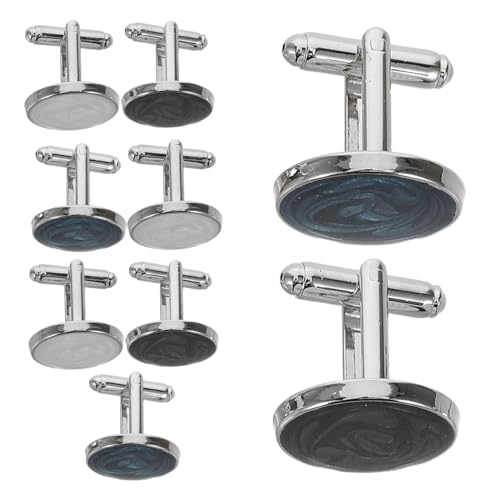 ANDRESLAD 3 Paare Kreative Runde Herren Manschettenknöpfe mit Glänzendem Finish Französische Metallknöpfe für Hemden Stilvolle Business und Hochzeitsaccessoires für Anzug und Festliche von ANDRESLAD