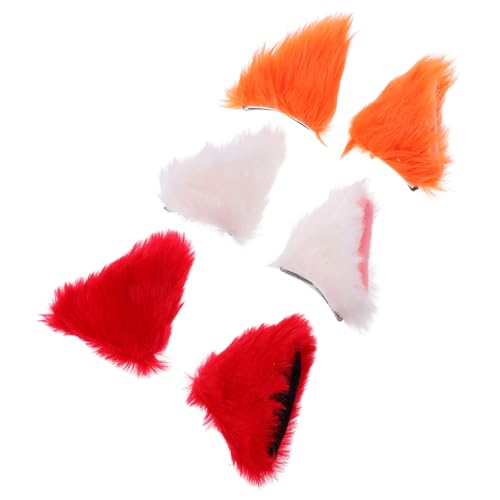 ANDRESLAD 3paare Cosplay Katzenohren Haarklammer Plüsch Haarspange Für Partys Süßes Design in Weiß Rot Und Orange Für Kostüme Und Veranstaltungen von ANDRESLAD