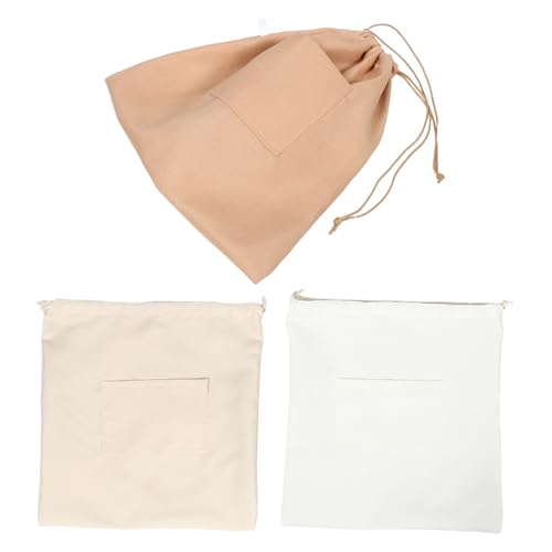ANDRESLAD 3 Stück Teiliges Taschen-einsatz mit Kordelzug Atmungsaktives Innenfutter für Handtaschen Strapazierfähiger Leichter Beutel als Ersatzfutter für Strand Reise-taschen in Naturfarben von ANDRESLAD