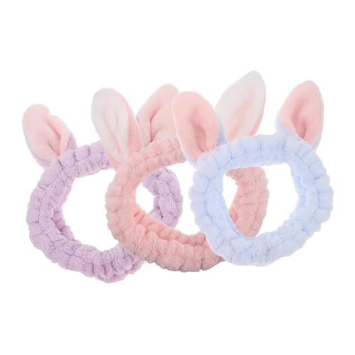 ANDRESLAD 3stücke Teiliges Bunny Ear Haarklammer Für Make-up Und Gesichtsreinigung Weiche Komfortable Tierohren-stirnbänder Für Damen Zubehör Für Spa Und Hautpflege von ANDRESLAD