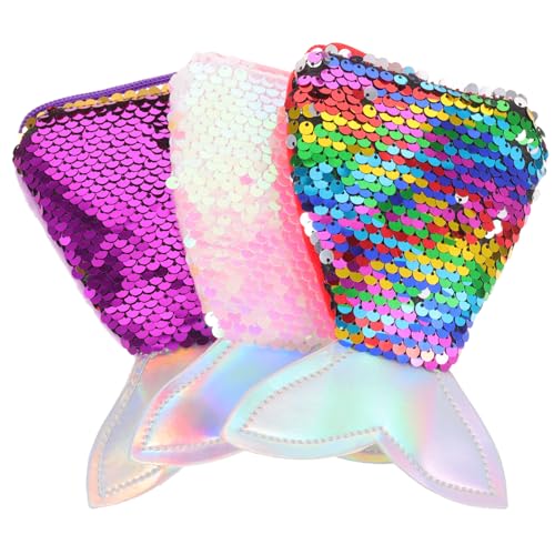 ANDRESLAD 3stücke Teiliges Meerjungfrau Geldbörse Mit Pailletten Kleine Umhängetasche Für Mädchen Multifunktionale Geldbörse Für Alltag Für Kleine Accessoires von ANDRESLAD