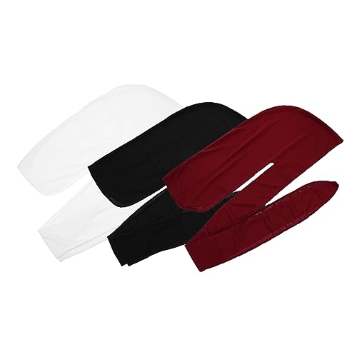 ANDRESLAD 3stücke Teiliges Silky Tail Caps Für Männer Atmungsaktive Hip-hop Turbane Und Stylishe Haarwraps Für Street Dance Und Freizeit von ANDRESLAD