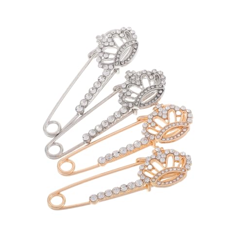 ANDRESLAD 4 STÜCKE Broschen Anstecknadeln für Damen Strickjacke Pullover Sicherheitspins Ziernadeln für Kleidung und Cardigan Langlebige Legierung Elegantes Design von ANDRESLAD