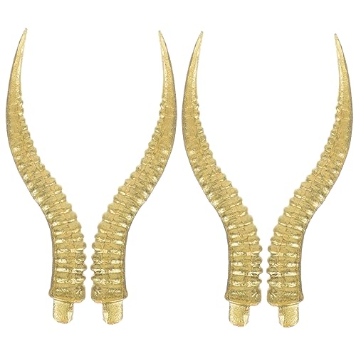ANDRESLAD 4stücke Schafhorn Haaraccessoires Für Halloween Antlers Kopfschmuck Für Kostüm-party Cosplay Und Maskenbälle Goldene Schafhörner von ANDRESLAD