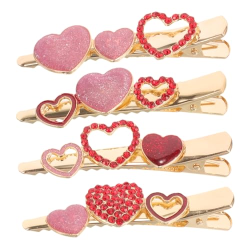 ANDRESLAD 4stücke Herz Haarklammern Mit Strass Für Damen Dekorative Haaraccessoires Für Frauen Süße Funkelnde Herz-haarclips Für Verschiedene Frisuren Und Anlässe von ANDRESLAD