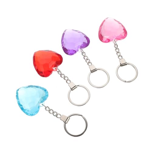 ANDRESLAD 4stücke Herzförmige Schlüsselanhänger Aus Acryl Bunte Schlüsselringe Dekorative Schlüsselanhänger Für Taschen Für Und -projekte von ANDRESLAD