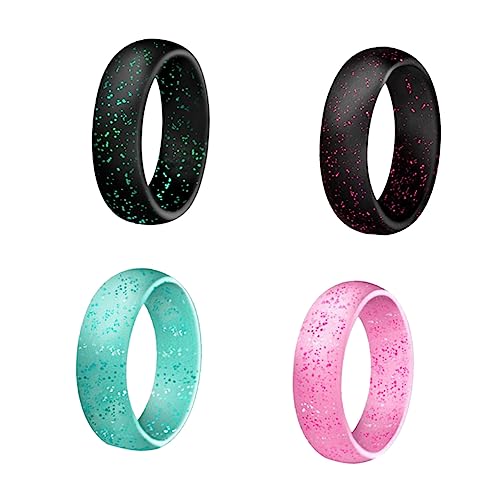 ANDRESLAD 4 Stücke Verschiedene Größen Glitter Frauen Fitness Finger Bands Silikon Hochzeit Sets von ANDRESLAD