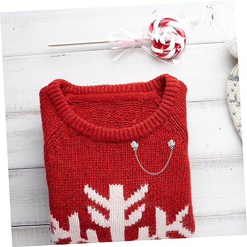 ANDRESLAD 4 Stück Vintage Cardigan Clip Teilig Retro Broschen für Damen Stabile Kragen und Strickjackenclips mit Ketten Rostfrei Modischer Umhangverschluss für Pullover und Jacken von ANDRESLAD