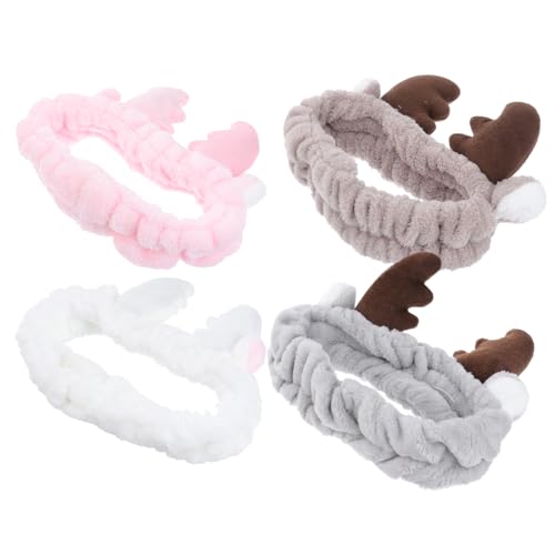 ANDRESLAD 4er Set üsch Haarband Damen Rentier Kopfband Weihnachts Haarschmuck Zum Waschen Von Gesicht Und Haar Farben Zufällig von ANDRESLAD