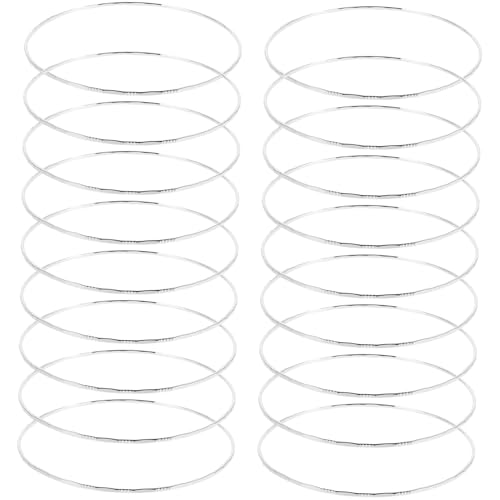 ANDRESLAD 50 Stück Silber Armreifen Damen Graviert Offene Runde Armbänder Aus Eisen Stapelbar Modischer Schmuck Für Alltag Und Party von ANDRESLAD