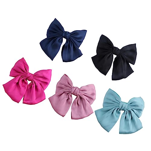 ANDRESLAD 5stücke Große Schleifen-haarspangen Für Frauen Und Mädchen Bunte Haarklammern Blau Rosy Für Elegante Frisuren Und Alltag von ANDRESLAD