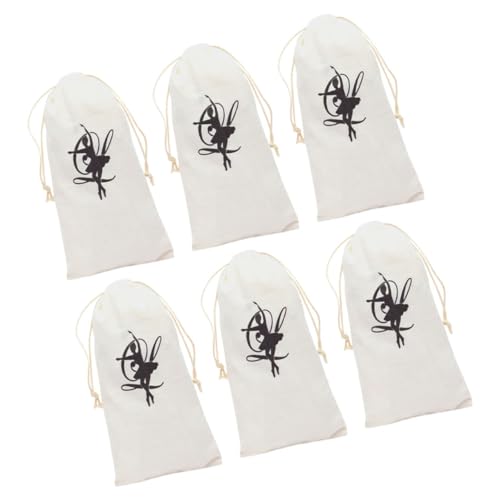 ANDRESLAD 6 Stück Canvas Tanzschuhtaschen mit Kordelzug Staubschutz Ballettschuh aufbewahrung Beutel für Mädchen Langlebig Vielseitig Reise Tasche von ANDRESLAD