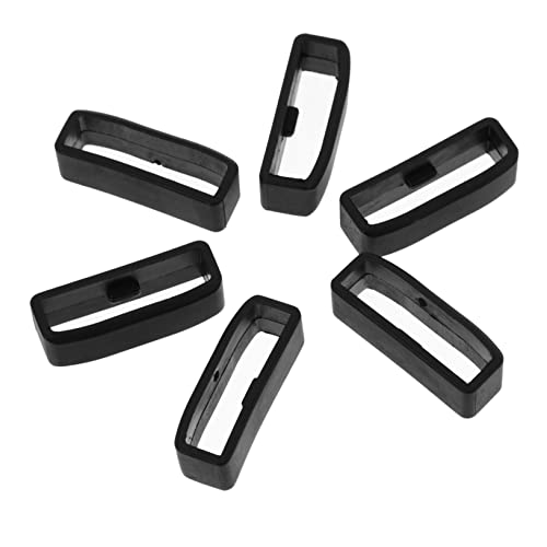 ANDRESLAD 6 Stück Teiliges Tpu Uhrenarmband Keeper Breit Schwarzer Lost Verschlussring für Langlebig Hautfreundlich Einfach zu Befestigen von ANDRESLAD