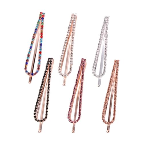 ANDRESLAD 6 Stück Teiliges U förmige Haarklammern mit Kristallstrass für Frauen Mädchen Modische Haarspangen in Weiß Violett Bunt Schwarz Champagner und Silber Eleganter Haarschmuck von ANDRESLAD