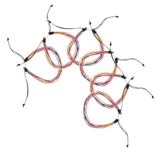 ANDRESLAD 6 Stück Teiliges Verstellbares Boho Armband aus Gewachster Schnur Handgeflochtene Freundschaftsarmbänder in Bunten Farben Wasserresistent und Langlebig für Damen Mädchen Strand von ANDRESLAD