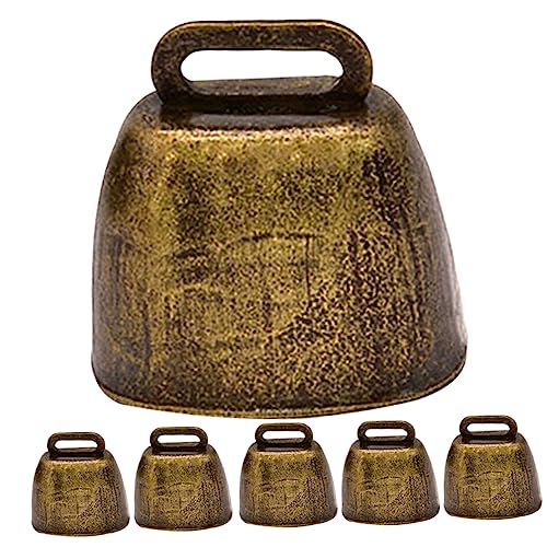 ANDRESLAD 6Stücke Verloren Kuhglocken Metall Leichte Tierglocken für Haustiere Rinder und Schafe Weihnachtsdeko und DIY Bastelprojekte Langlebig und von ANDRESLAD