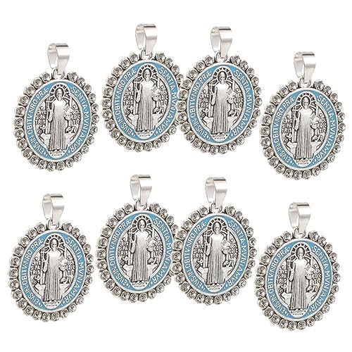 ANDRESLAD 8stücke Runde Anhänger Kreative Schlüsselanhänger Metall Halskette Schmuck Schlüsselband Anhänger Für Basteln Und Geschenke von ANDRESLAD