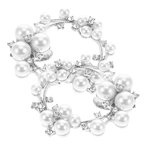 ANDRESLAD Abnehmbare Strass Schuhclips mit Perlen Metall Schuhschnallen für Damen Bridal Shoe Buckles Hochzeitsschmuck für High Heels Schuhdekoration für Festliche Anlässe von ANDRESLAD