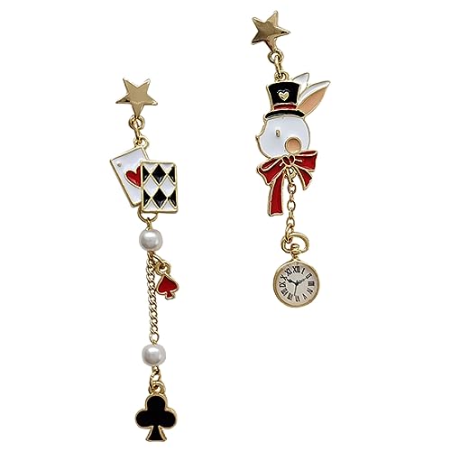 ANDRESLAD Asymmetrische Ohrstecker Damen Silber Kleine Häschen Tropfenohrringe Leicht Hautfreundlich Modisch für Frauen Mädchen von ANDRESLAD