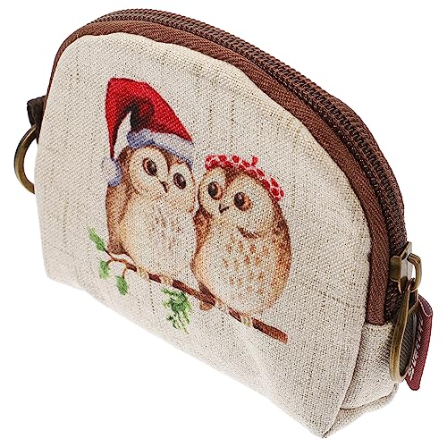 ANDRESLAD Schlüsselbeutel Aus Leinenmaterial Kleiner Geldbeutel Mit Reißverschluss Praktische Schlüsselaufbewahrungstasche Für Damen Tragbare Aufbewahrungstasche Für Kleingeld Und Schmuck von ANDRESLAD