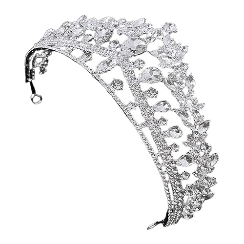 ANDRESLAD Braut Tiara mit Funkelnden Strasssteinen Silberne Hochzeitskrone für Mädchen Leichter Stabiler Kopfschmuck für Hochzeit Feier Party und Festliche Anlässe von ANDRESLAD