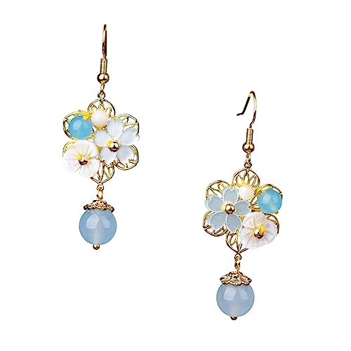 ANDRESLAD Chinesische Ethno Ohrringe Blumen Design Hängend Ball Drop Stil Leicht Elegant Damen Schmuck von ANDRESLAD