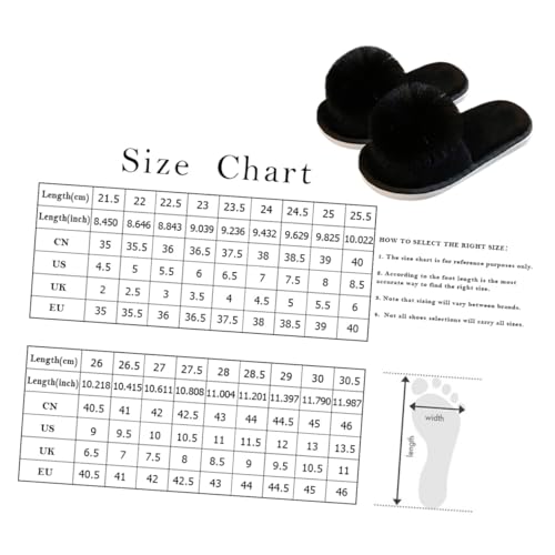 ANDRESLAD Damen Hausschuhe Komfortabel Kuschelig Plüsch Innenbereich Rutschfest Schwarz Wärme Tpr-sohle Baumwollgefüttert Silent Design von ANDRESLAD