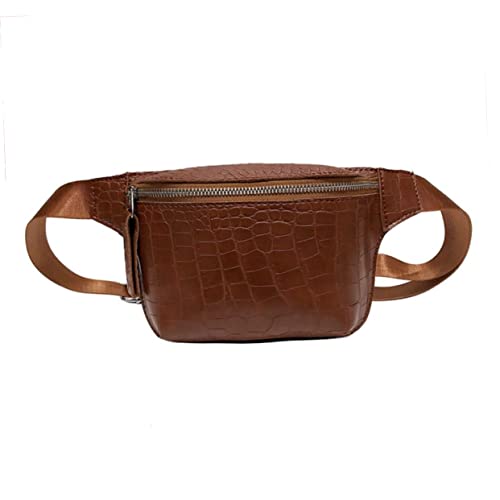 ANDRESLAD Frauen Bauchtasche Mit Reißverschluss Eleganter Slanting Brustbeutel Für Reisen Sport Und Alltag Vielseitige Umhängetasche Braun Für Damen Und Mädchen von ANDRESLAD