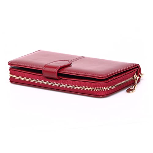 ANDRESLAD Damenhandtasche Mit Reißverschluss Geldbörse Aus Ölwachsleder Elegante Damenhandtasche Für Den Täglichen Gebrauch von ANDRESLAD