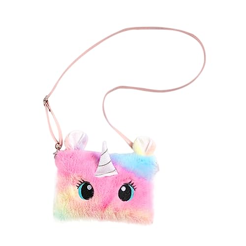 ANDRESLAD Einhorn Umhängetasche Für Praktische Große Plüsch-Storage-Tasche Mit Einzigartigem Design Für Mobiltelefone Schlüssel Und Münzen Leicht Tragbar Mit Verstellbarem Tragriemen von ANDRESLAD