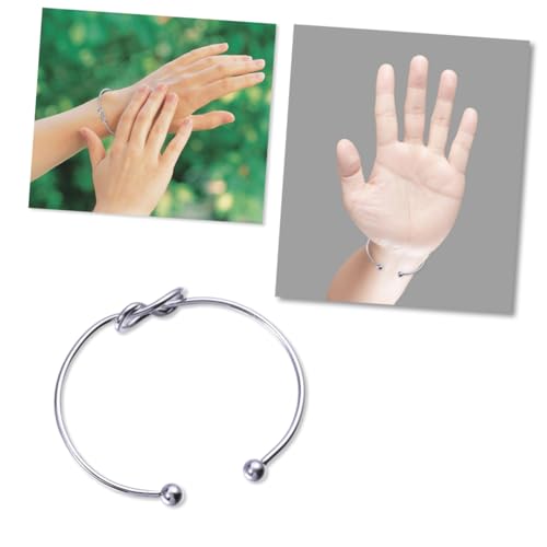 ANDRESLAD Einstellbarer Armreif Damen Silber Offener Metallarmreif Knoten Design Minimalistisch Schmuck für Frauen Geburtstag Muttertag Weihnachten von ANDRESLAD