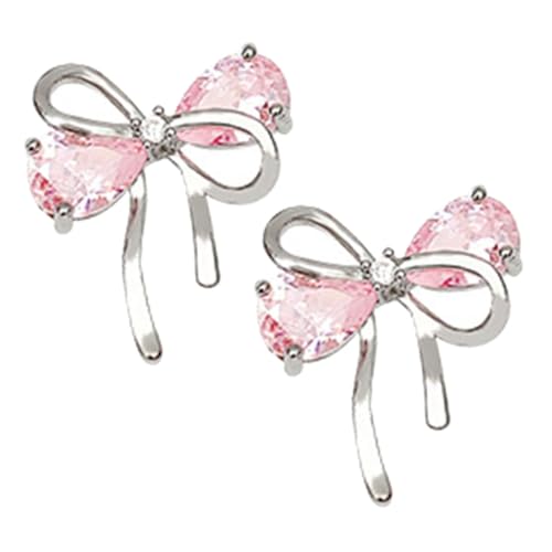 ANDRESLAD Elegante Schleifenohrringe Damen Zarte Leichte Ohrstecker mit Funkelnden Zirkonia Schmuck Geschenk für Frauen und Mädchen Modischer Ohrschmuck von ANDRESLAD